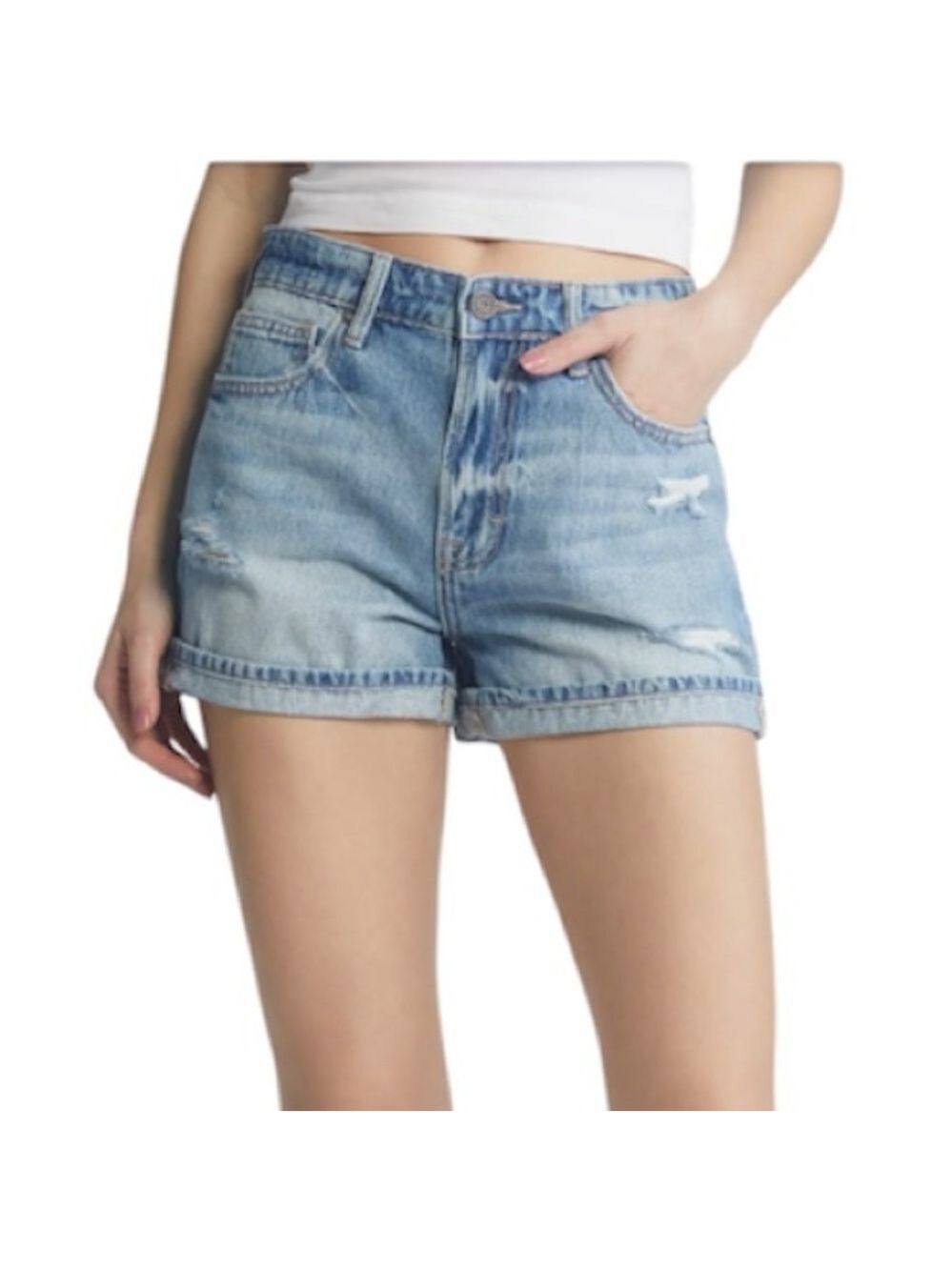 Hidden Jeans Los Angeles distressed boyfriend jean denim shorts XS